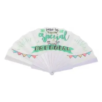 ABANICO TELA "FRASES" Raíz Detalles de Boda Abanicos y Alfileres Inicio  ABANICO TELA "FRASES"  Regalo Regalos - 1