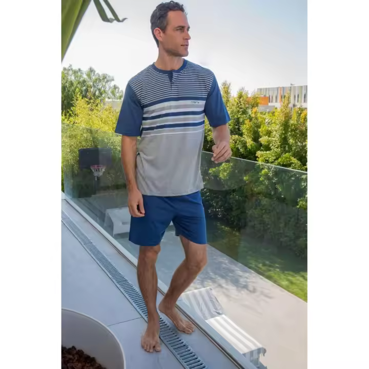 Pijama de Hombre para Verano 255000, 2 Piezas, 85% Algodón, Multicolor, Mushler - 1