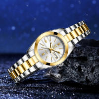 Reloj De Pulsera De Acero Inoxidable Para Hombres Y Mujeres Reloj De Cuarzo Moda Impermeable Con Calendario Reloj De Mano Dorada Lujo Resistente Al Choque - details 10