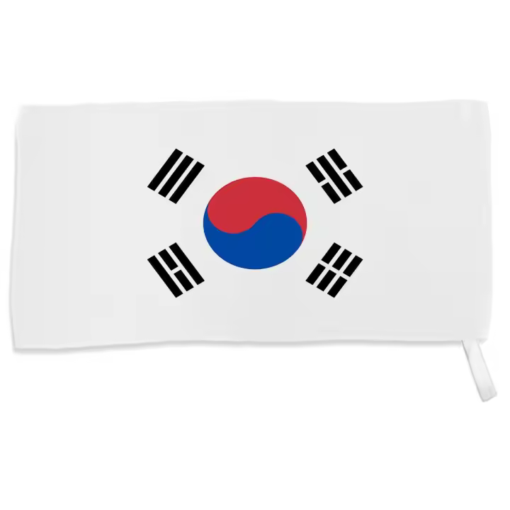 MERCHANDMANIA TOALLA PEQUEÑA ABSORBENTE bandera corea del sur pais gobierno coreano suave personalizada con cinta elastica - 1