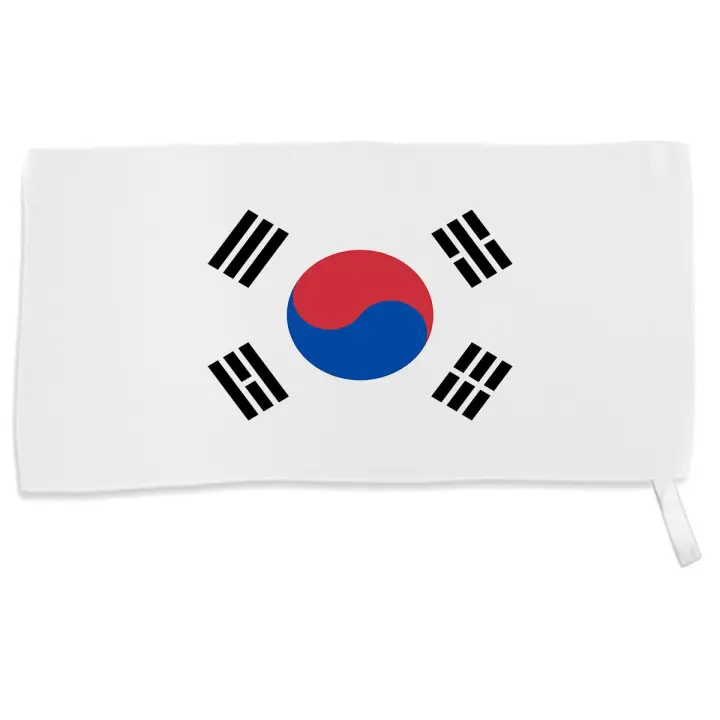 MERCHANDMANIA TOALLA PEQUEÑA ABSORBENTE bandera corea del sur pais gobierno coreano suave personalizada con cinta elastica - 1