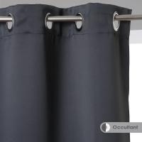 Festëën® Juego de 2 Cortinas Opacas  Pack de dos Cortinas Gruesas de Medida 135x240cm con 8 Ojales cada Cortina - Color Gris Antracita  Certificación OEKO-TEX® - Festeen · ¡Fiestas sin Freno! - details 1