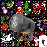 Lámpara De Proyección De Copos De Nieve Para Interior 16 Patrones Decoración Navideña Luz Colorida Rotativa Spotlights Para Crear Atmosfera De Festivales - details 5