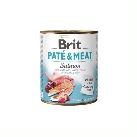 Brit Pate y Carne Salmón Grain Free Adult Latas para Perros 6 x 400 gr - 1