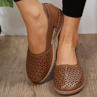Sandalias De Tacón Alto Para Mujer 2023 Casual Suela Plancha Material De Suela De Goma Estilo Vintage Hueco Salón De Verano Zapatos Para Mujer - details 3
