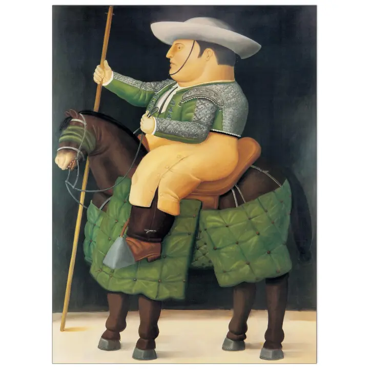 Panel decorativo de Arte Moderno, listo para colgar. BOTERO - Picadores - Cm 64x87 - 1
