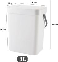 Cubo de basura para Cocina, Cubo de basura orgánico para Cocina, Pequeño, 3 L, with Tapa, Cubo de basura para Cocina, Cubo de pañales a prueba de olores, encymera colcante, compost Cube - details 3
