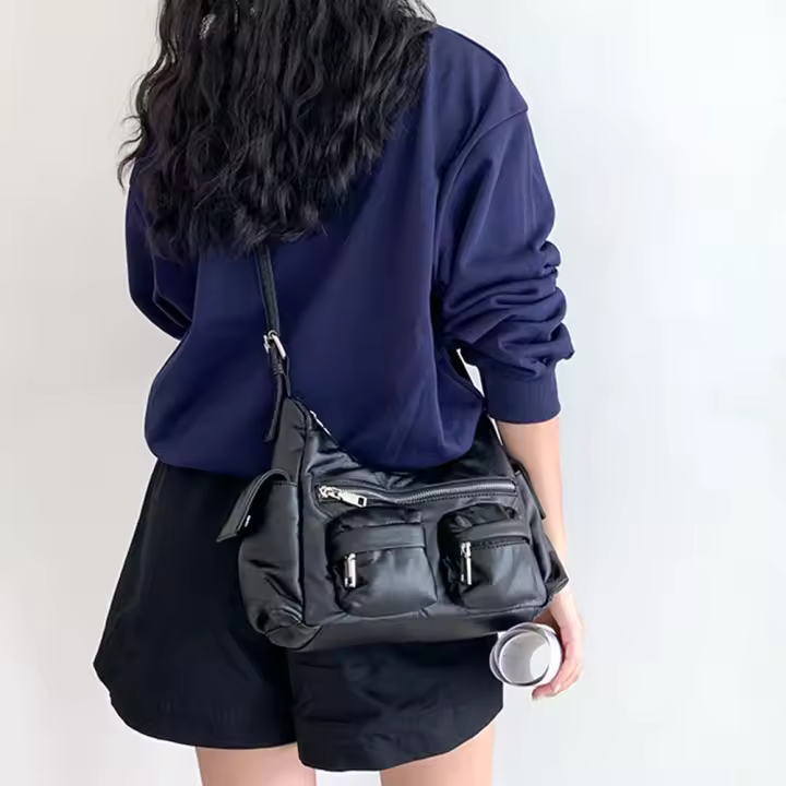 Bolso De Hombro Para Mujer Gran Capacidad Cuero Retro Multibolsillo Satchel Bolsa Transversal Versátil Para Comunicación Diaria - 1