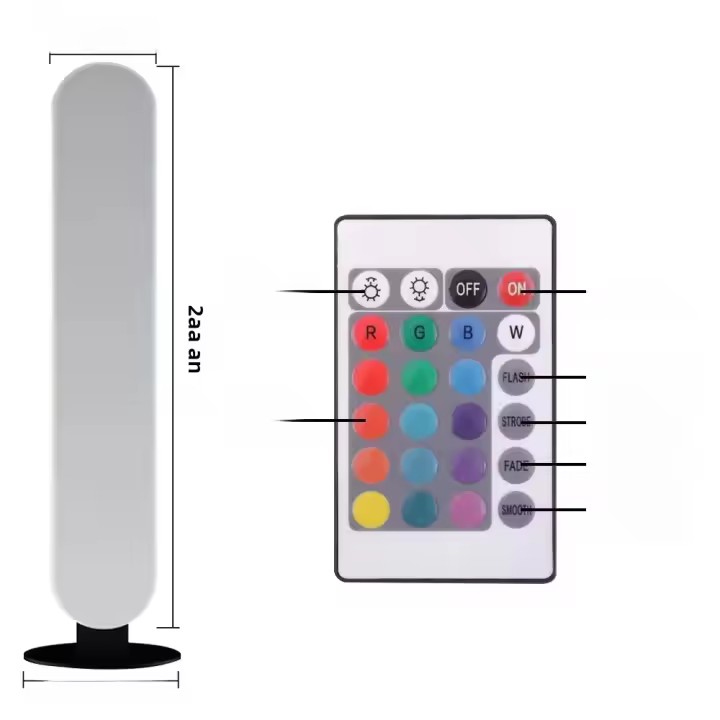 2PCS Luz Nocturna LED RGB Control APP Inteligente Barra De Lámpara Symphony Luz De Música Rítmica Ambiental Para TV Gaming Habitación Mesa - 1