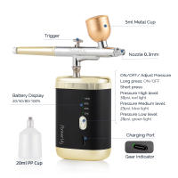 Pistola De Pintura Con 3 Niveles De Presión Para Arte De Uñas Maquillaje Tatuaje Pintura De Pasteles Rociador De Hidratación Para La Cara - details 1