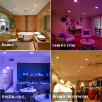 Spotlight LED Recorrido 10W/15W Para Techo RGB Luz Baja Para Decoración De Habitaciones AC 85-220V Blanco Frío Y Calido Panel LED Redondo - details 6