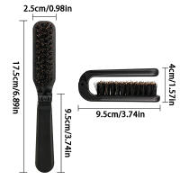Cepillo De Pelo De Cerda De Jabalí Negro Plegable Portátil Masajeador Suave Para Viajes Herramienta De Peinado Para Hombres Y Mujeres Regalo Salon - details 0