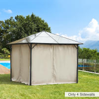 Outsunny 4 Paredes Laterales para Cenador 302x205 cm/352x205 cm Laterales para Gazebo Universal con 40 Ganchos y Anillos en C para Pérgola Carpa - details 1