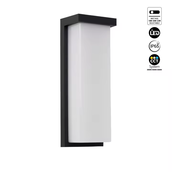 Barcelona LED Aplique de pared exterior en aluminio "Retal" - Potencia ajustable: 18W-20W-22W - CCT- IP65 - 1