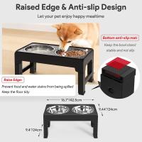 TOMRSE-comedero plegable de varias alturas, cuencos elevados para perros y gatos, alturas ajustables y acero inoxidable, perfecto para perros grandes - details 2