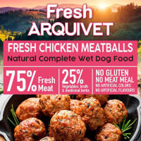 Arquivet Albóndigas para Perros con Pollo 400gr, Ingredientes Naturales y Sostenibles, Deliciosa experiencia culinaria para tu compañero canino, Cocinadas a Fuego lento para preservar su valor nutricional - details 0