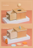 Juguetes De Madera Montessori 5 En 1 Caja De Permanencia De Objetos Bola Moneda Caída Casa Arco Iris Tambor Giratorio Y Ordenador De Formas Para Bebés Y Niños Pequeños - details 12