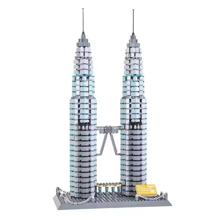 Bloques De Construcción De La Torre Petronas De Kuala Lumpur Juguetes De Bloques De Construcción Para Niños Regalo Para Adultos Compatible Con Lego ABS Sin Batería - 1