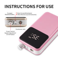 Máquina De Uñas Eléctrica Profesional Recargable 35000RPM Accesorios De Uñas Pulidora De Gel De Uñas Bajo Ruido Con Carga USB - details 8