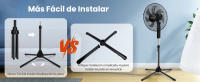Aigostar Ventilador de Pie Silencioso con 7 aspas, diámetro 43 cm, oscilación de 70°, 3 velocidades y altura ajustable de 108 a 130 cm. Ideal para dormir. - details 7