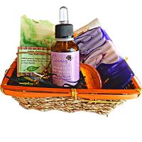 Cesta Regalo Mimbre o Tela (según disponibilidad) Cosmética Ecológica. Pack Regalo. Pumarshop Cinnia Natura. Serum, Jabones Artesanos, Crema de Manos. Envuelto para Regalo Sin Coste Adicional - details 0