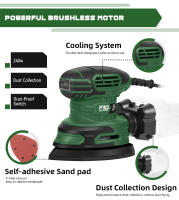 Sábaner Electrico Detalle 230V 240W Con Fuerte Recolección De Polvo Y 15 Piezas De Papel De Herramienta De Pulido PROSTORMER - details 3