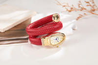 Reloj De Cuarzo Para Mujeres Con Pulsera De Serpiente Y Cuero Diamante Adorno Zodiaco De Moda Personaje Resistencia Al Agua 3Bar - details 5