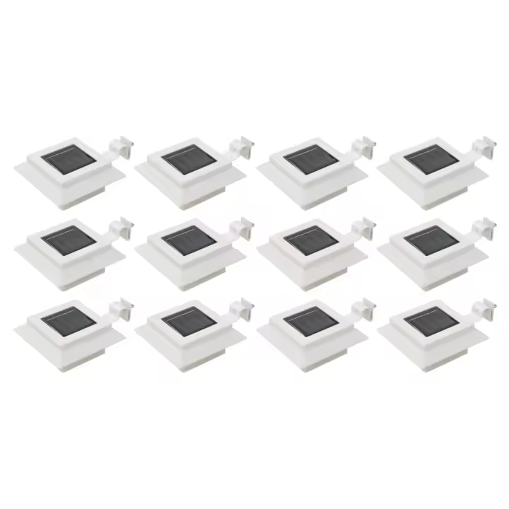 vidaXL 12x Lámparas Solares LED de Exterior Cuadradas 12cm Iluminación Color Blanco,  Negro, y mas - 1
