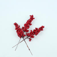 10pcs Ramas De Pino Con Bayas Rojas Artificiales Decoraciones De Navidad Para Arbolito De Año Nuevo Falsas Plantas Rojas De Fruta Adornos DIY Para Festividades - details 9