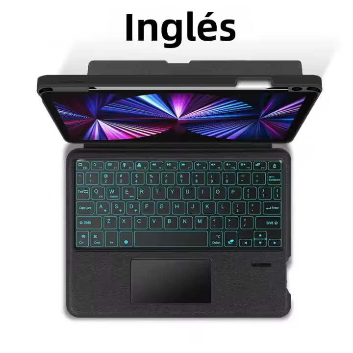 Teclado Inteligente HUWEI Para iPad De 10.2 Pulgadas 9ta 8va 7ma pro 11 12.9 Air 5ta 4ta Air3 10.5 Con Estuche Magnético Y Voz En Ruso Y Español - 1