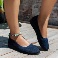 Zapatos Planos De Mujer Con Punta Redonda Y Color Sólido Zapatos Slip-on Transpirables Para Baile Casual Loafers De Tela De Algodón - details 9