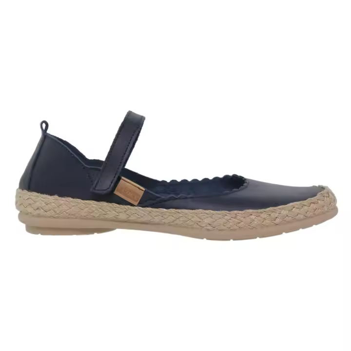 Casual |Merceditas planas de piel azul | Mujer Piel Piel Piel acolchada - 1