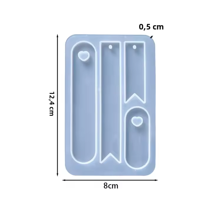 Molde De Silicona Para Marcapáginas Oval Y Corazón Para Creación De Resina Epoxy DIY Herramientas Para Decoración De Libros - 1