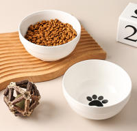 Tazón De Cerámica Para Gatos Y Perros 500ML Con Soporte Elevado Alimentos Y Agua Dispensador Accesorios Para Gatos Tazón Doble De Forma Redonda - details 0