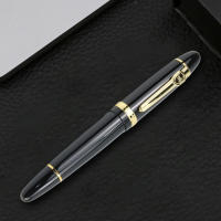 Bolígrafo De Tinta Jinhao 159 Clásico De Alta Calidad Negro Con Tintero De Plata Estilo Único Punta Media Clip Dorado Para Escuela Y Oficina - details 6