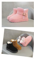 Botas Térmicas Para Niños Y Niñas Antideslizantes Con Hebilla Moda Sencilla Algodón Invierno Otoño Bota De Tobillo Unisex Talla 4-6Años - details 11