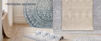 SONGMICS HOME Alfombra, Diámetro de 160 cm, Alfombra Redonda Antideslizante, Decoración del Hogar, para Salón, Dormitorio, Lavable a Máquina, Estilo Boho, Gris Paloma - details 2