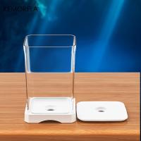 KEMORELA Tanque De Pecera Para Betta De Acrílico Alta Transparencia Con Agujero Para Alimentación Tanque De Paisaje Pequeño Desmontable Para Escritorio - details 5