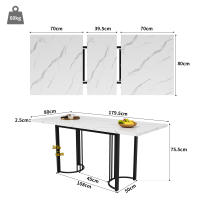 【Mejor venta】juego de Mesa de Comedor 5 piezas | Mesa retráctil para 4 personas (140 × 80cm) + 4 Sillas | Marco Metálico Robusto | Asiento en Terciopelo Negro | Diseño Moderno para Cocina y Comedo - details 8