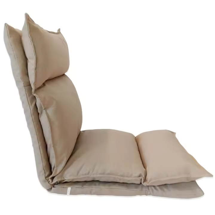 Rebecca Muebles Silla Acolada Tumbona Meditación Beige Metal Poliéster 70x56x70 - 1
