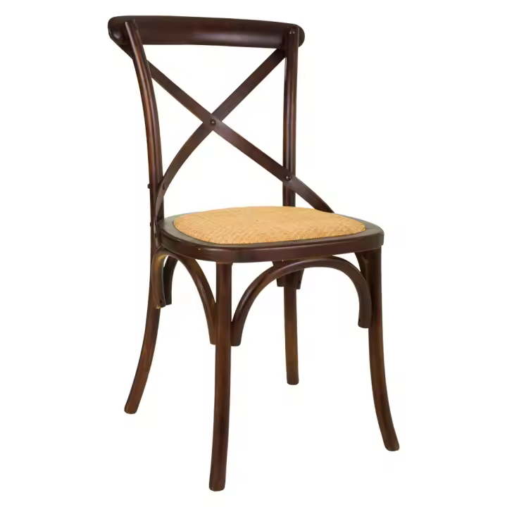 WANDERLUST DECO Silla de madera y asiento de ratán marrón 44x42x46/88h cm - 1