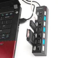 Adaptador de HUB USB 2.0 con 7 Puertos con Interruptor de Encendido LED Individuales, 480 Mbps Speed Data Hub, USB 7 en 1 Puerto Múltiple para PC, Ratón, Teclado, Disco Duro, Impresora - details 3