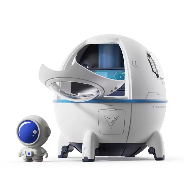 Humidificador De Ultrasonidos USB Con Niebla Fría Y Luz LED En Forma De Capsula Espacial 220ML Difusor De Agua Con Aromaterapia Figura De Astronauta - 1