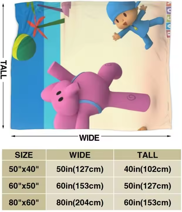 Manta de forro polar para adultos, Pocoyo 5, novedad, W487 - 1