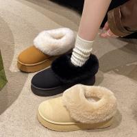 Botas De Invierno Para Mujer 2024 Con Forro De Peluche Corto Botas De Nieve Deportivas Casual Bota De Motociclista De Cuero CANVAS Suela De Goma Tacón Plano - details 3
