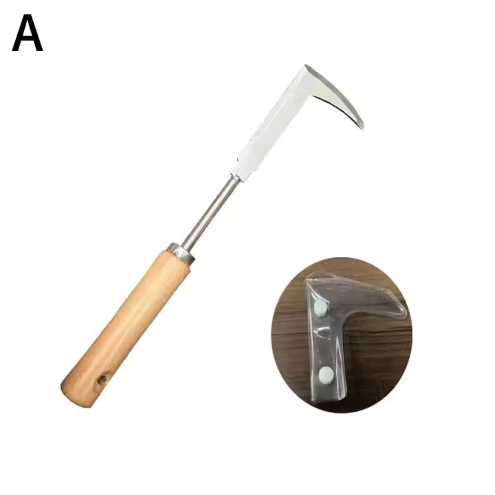 Herramienta Manual De Jardín De Acero Inoxidable Para Eliminar Malas Hierbas Con Mango De Roble Herramienta De Rama Para Jardinería Y Vivero - 1