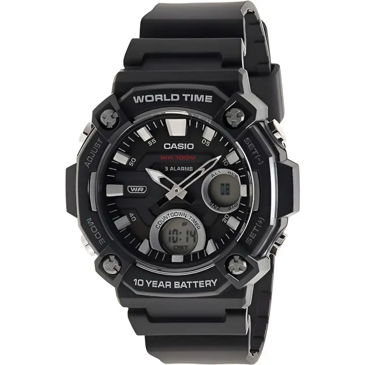 ​Reloj deportivo hombre Casio AEQ-120W-1AV 52.2mm 100m WR 3 alarmas Hora Mundial 10 años batería - 1