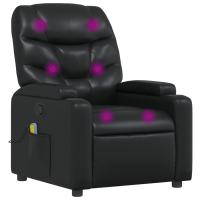 vidaXL Sillón de masaje reclinable cuero sintético Negro, Crema, Marrón Sillon Dormitorio Sillon Comodos Silla Relax Sillón Sofá - details 5