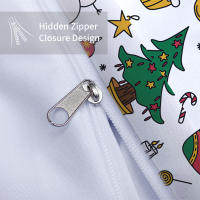 Juego De Cama Navideño 3 Piezas Con Estampado De Santa Claus (1 Funda De Edredón + 2 Fundas De Almohada) Set De Ropa De Cama Suave Y Cómoda - details 6