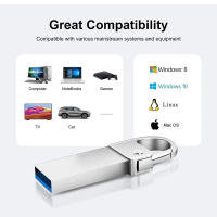 Memoria USB De Metal 32GB 64GB Pendrive USB 3.0 Impermeable U Disquete Disco Flash Para Transferencia De Archivos 128GB 512GB - details 1